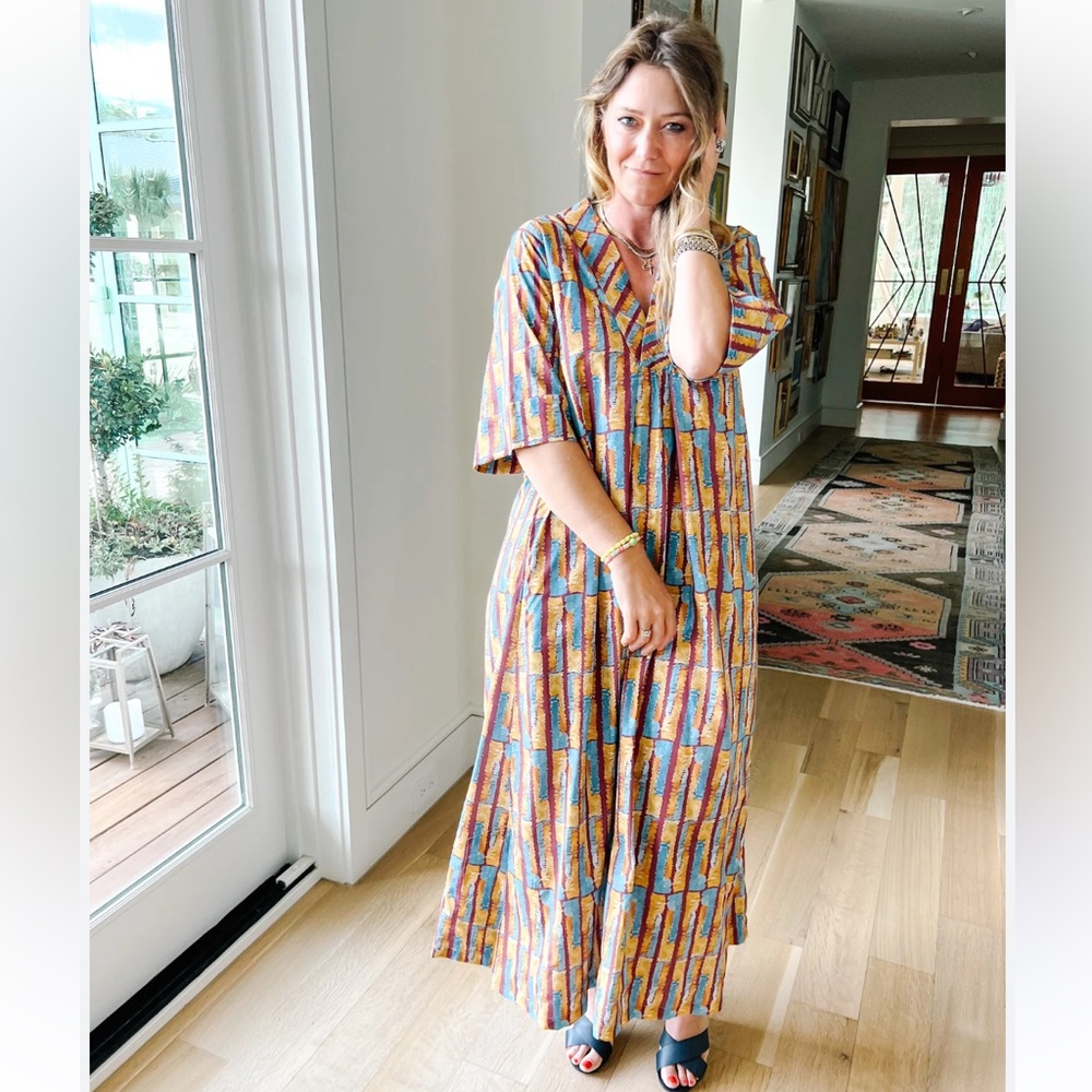 NEW! BROOKE WRIGHT Henrietta Caftan in Golden Rod Size‎ Small